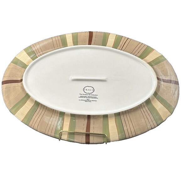 Tracy The Octavia Hill Collection Oval Platter Red Green Glazed Fruit Pattern - Picture 2 of 6